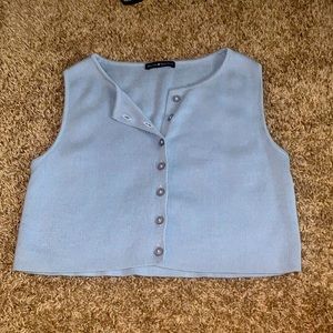 Cropped Blue Tank Top